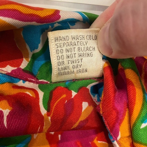 Vintage 80s Lord & Taylor Silk Floral Set Cropped Jacket Resort M/L - Picture 14 of 16